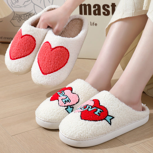 Valentines Indoor Home Plush Thermal Slippers