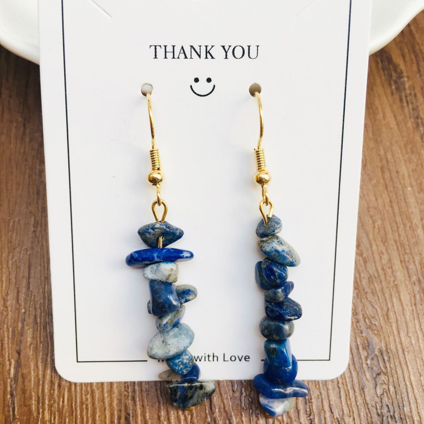 Handmade DIY Natural Crystal Stone Beaded Earrings