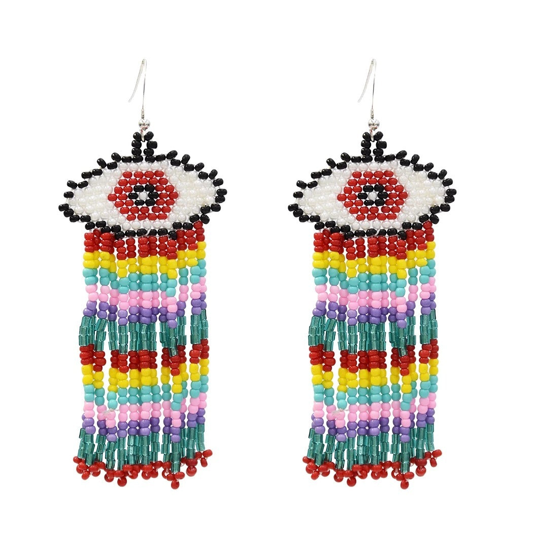 Handmade Rice Beads Fashion Earrings