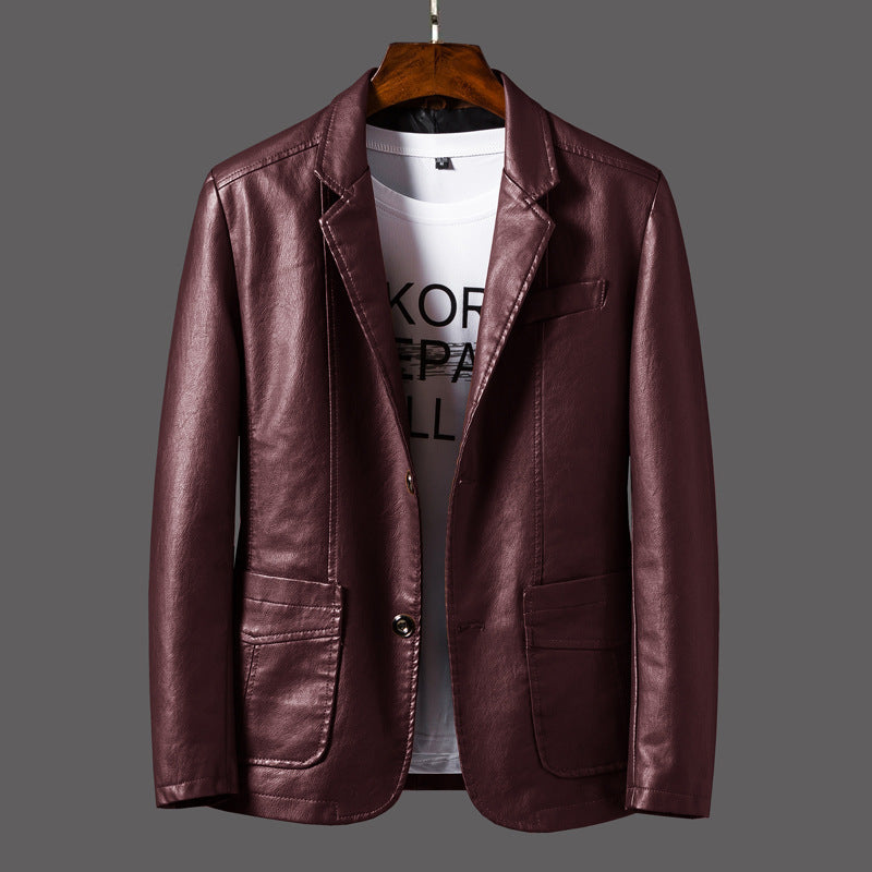 Leather Seasonal Jacket Thin Lapel