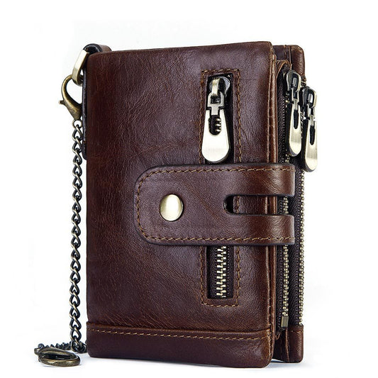 Genuine Leather European and American First-Layer Craft Card Holder