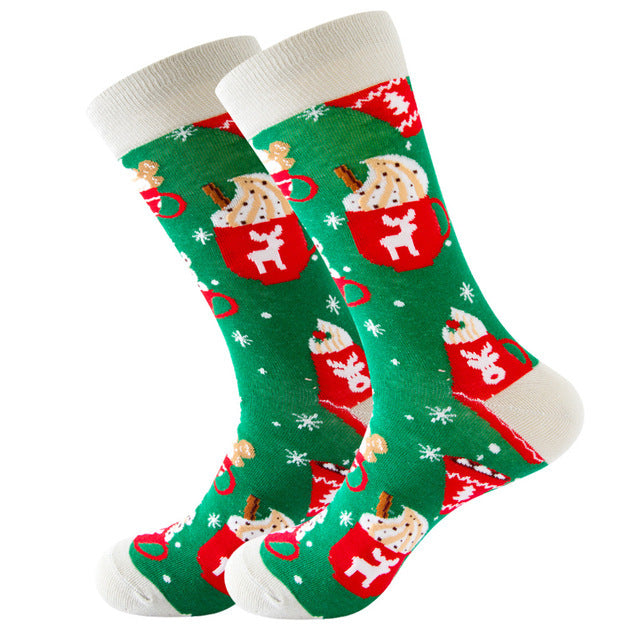 Cotton Stockings For Men With Christmas Theme