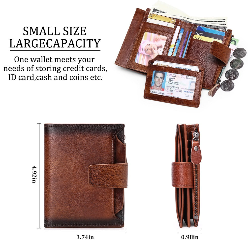 Genuine Leather Short Korean Style Wallet
