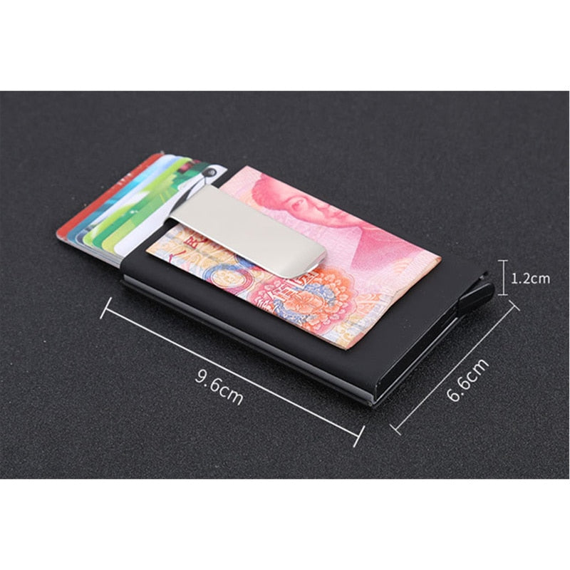 RFID Buisness Card Holder Carbon Fiber Wallet Automatic Case