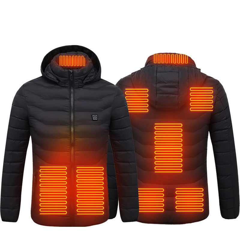 9-Zone Heated Electric Puffer Insulated Hood Windbreaker Jacket