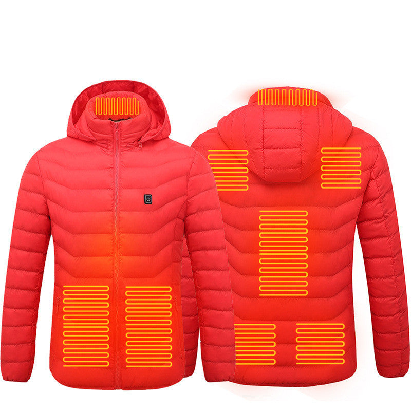 9-Zone Heated Electric Puffer Insulated Hood Windbreaker Jacket