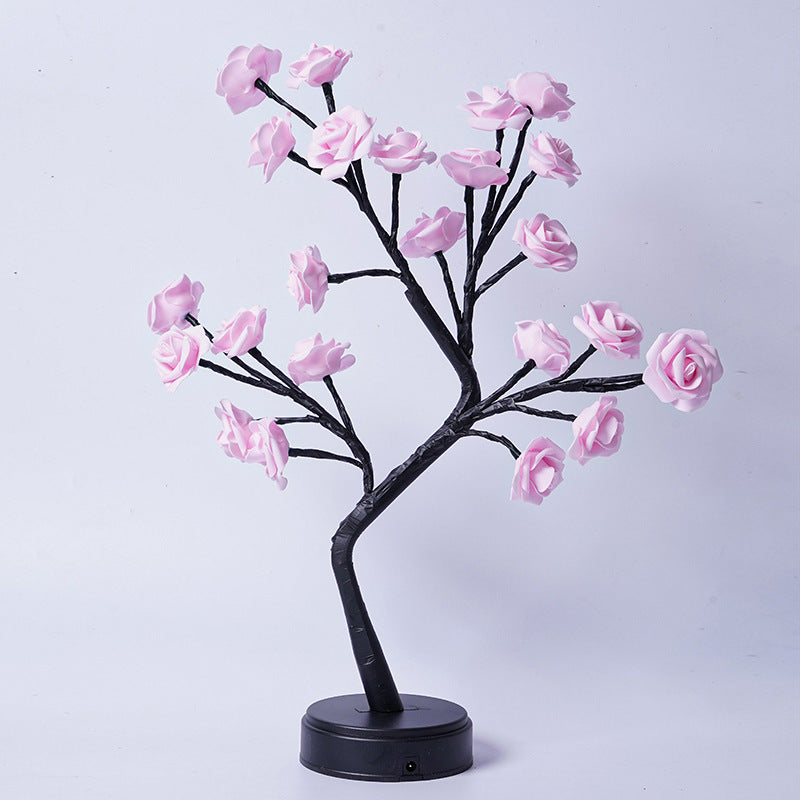 Valentines Table Lamp Flower Tree Rose Fairy Desk Night Lights USB Operated Decoration