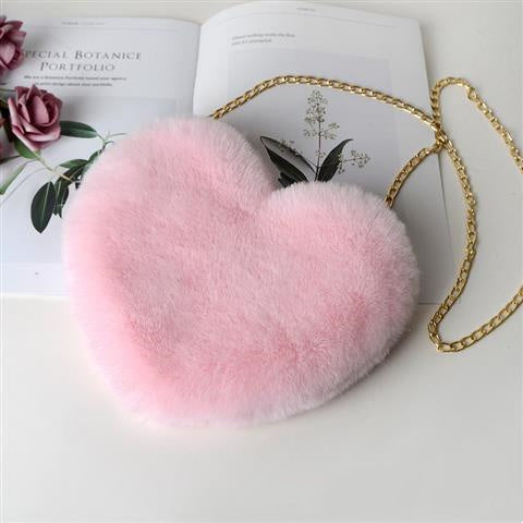 Valentines Plush Love Shoulder Party Bags with Chain