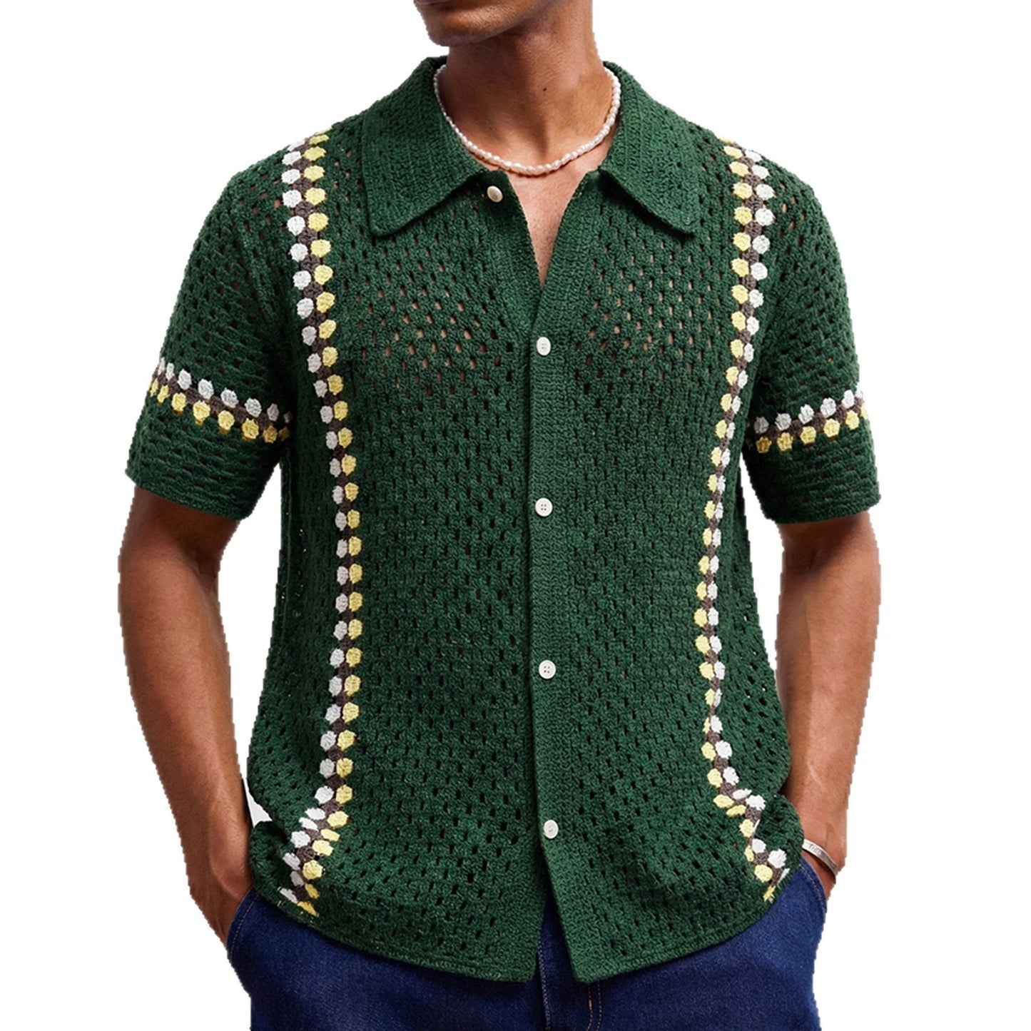 Water-Soluble Crochet Cardigan Shirt