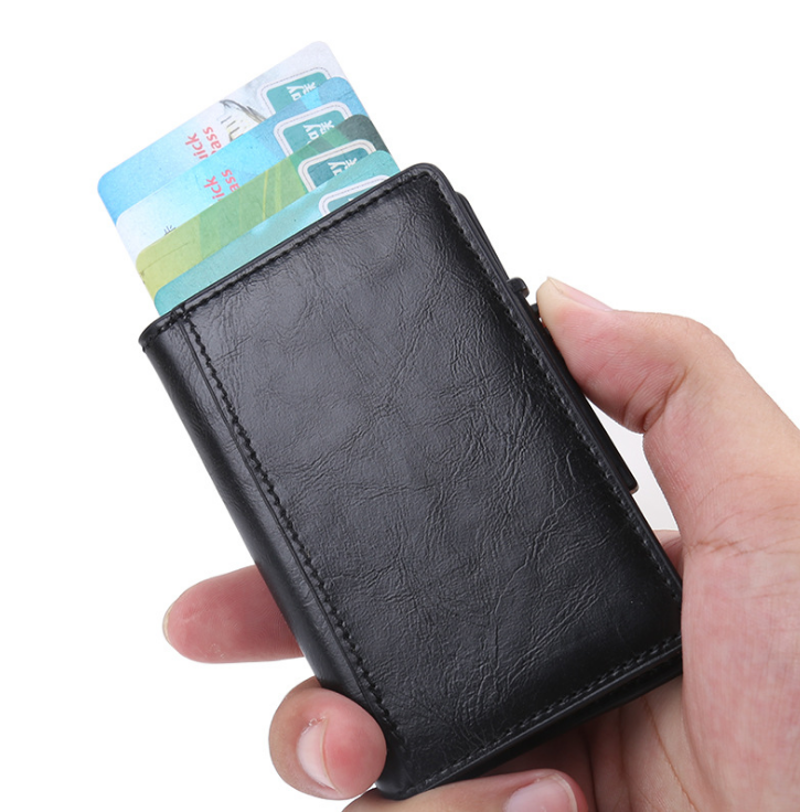 RFID Blocking Leather Card Holder Credit Card Wallet