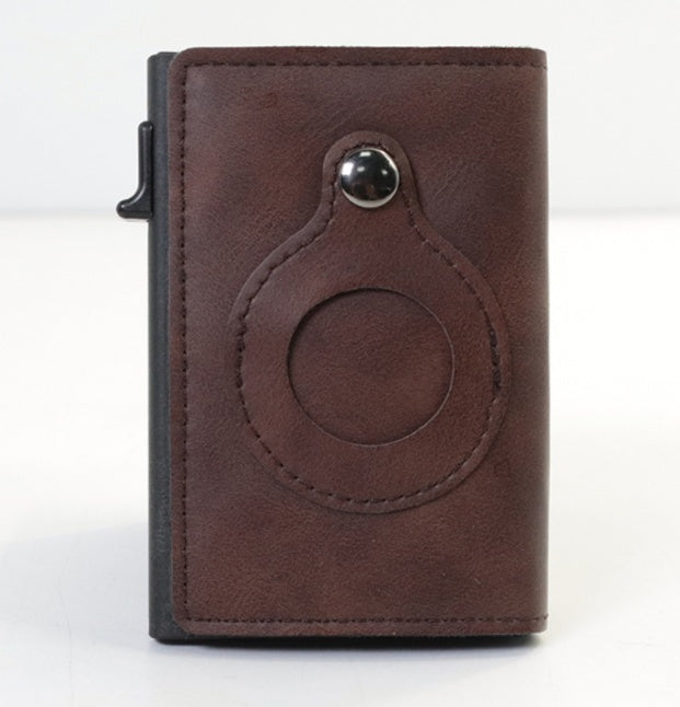 AirTag Leather Anti Theft Bullet Multi-functional Rfid Card Holder Wallet