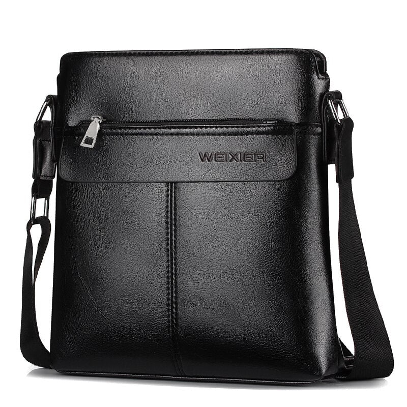 WEIXIER Brand Leather Youth Messenger Zipper Bag