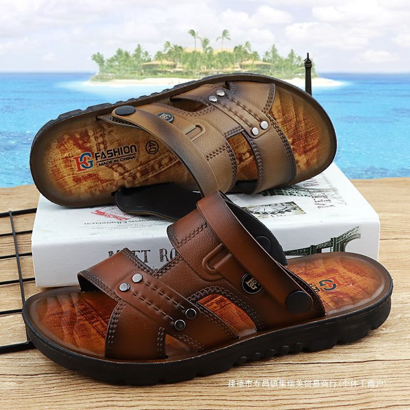 Korean Style Beach Fashion Breathable Oil Injection Men's Sandals