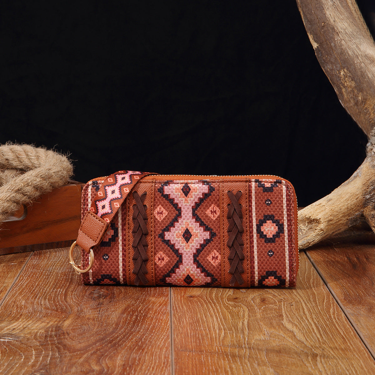 Vintage Cotton and Linen Printed Bohemian Hand-Carrying Card Holder