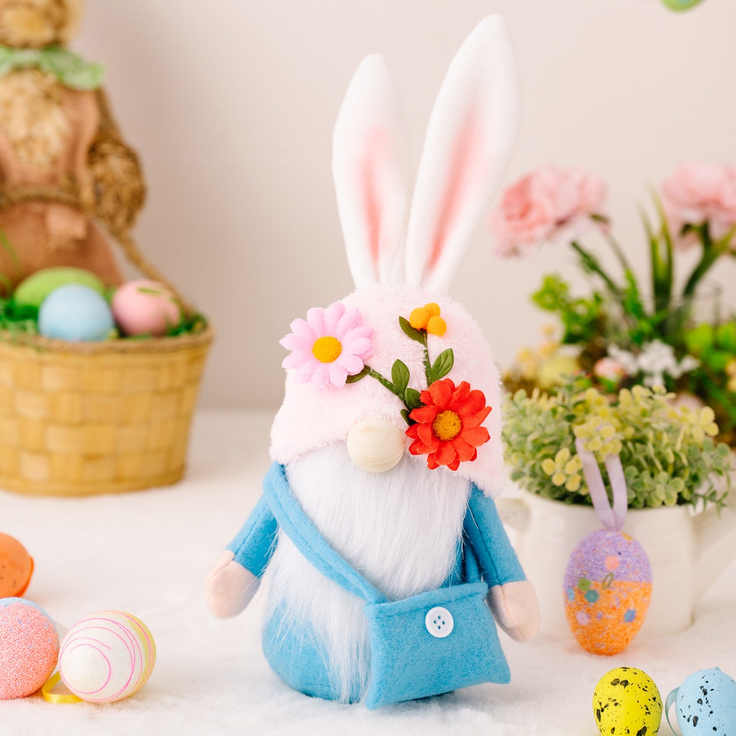 Easter Faceless Gnome Rabbit Doll DIY Handmade Home Decoration Spring Hanging Bunny Ornaments Kids Gifts