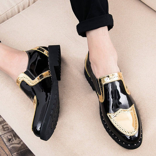 Casual Bright Pointed Toe British Leather Shoes