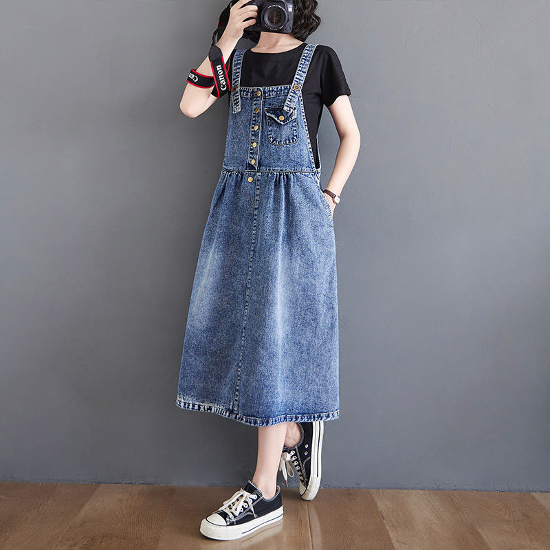 Denim Suspender Dress