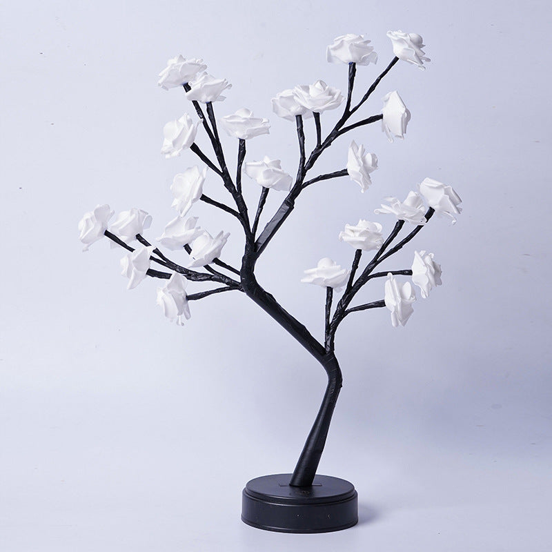 Valentines Table Lamp Flower Tree Rose Fairy Desk Night Lights USB Operated Decoration