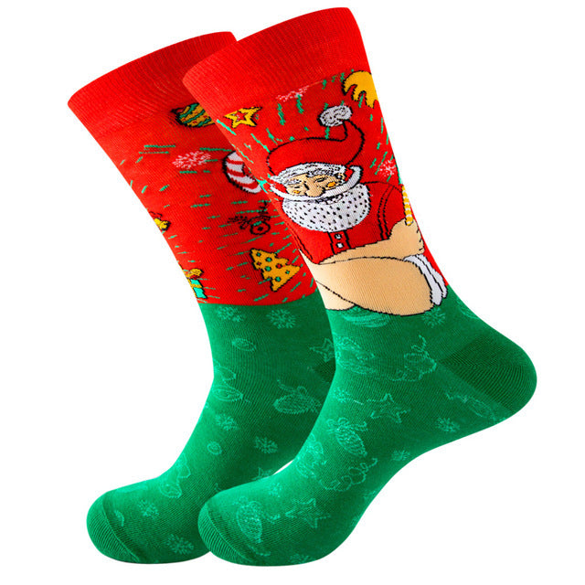 Cotton Stockings For Men With Christmas Theme