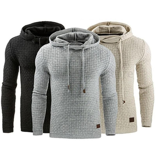 Men's Jacquard Sweater Long-Sleeved Hoodie Sweatshirt