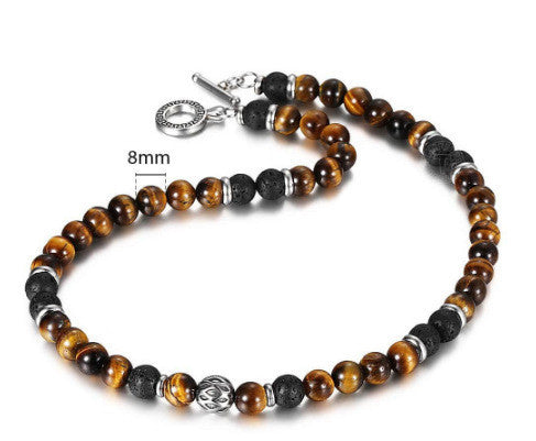 Tiger Eye Stone Bracelet Necklace 108 Buddha Beads Lotus Bracelet