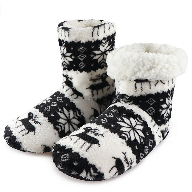 Christmas Winter Fur Slippers For Women