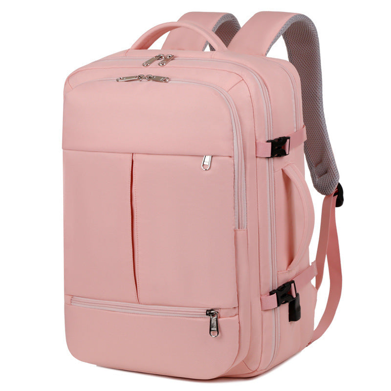 Large Capacity Backpack Multiple Pockets And Zippers Versatile Computer Business Travel