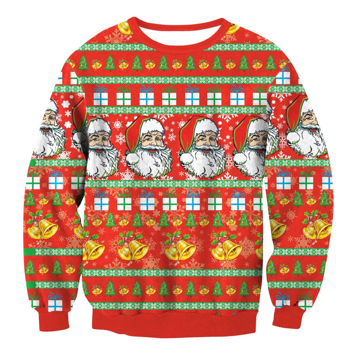 Ugly Christmas Sweater Santa Elf Pullover