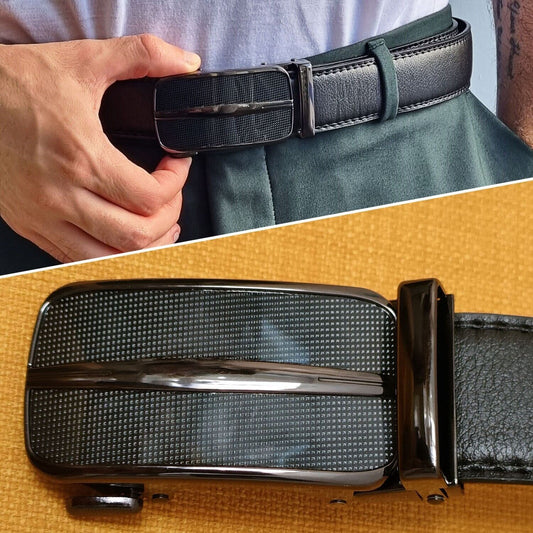 Men's Ratchet Belt Leather With Slide Buckle Ratchet
