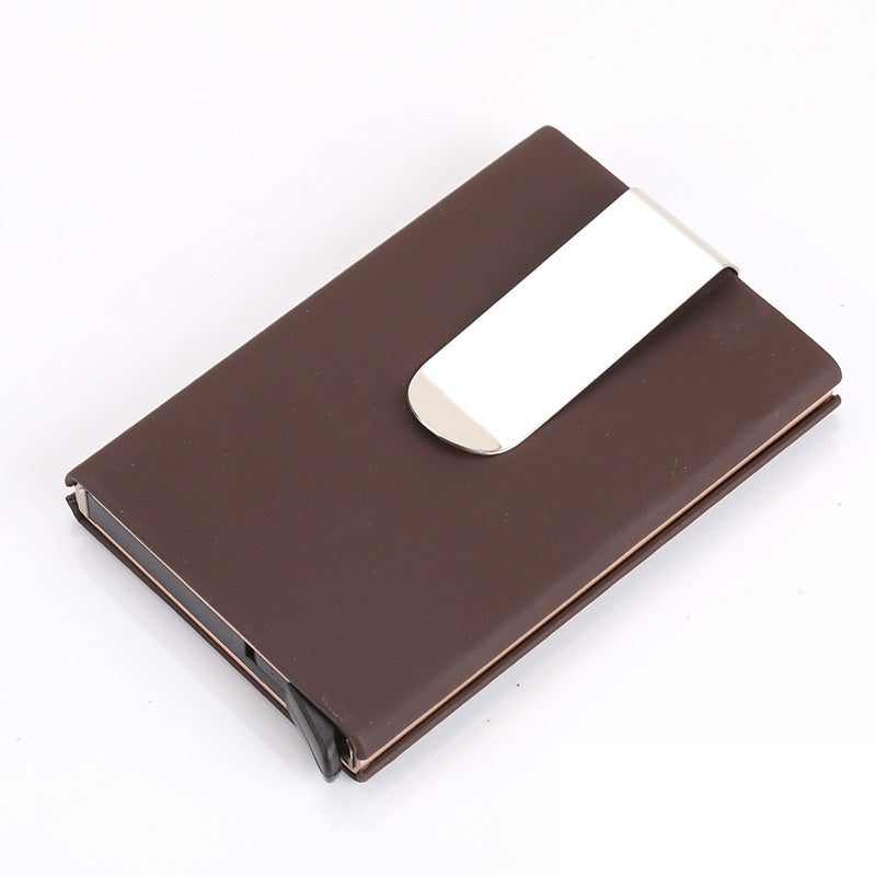 RFID Buisness Card Holder Carbon Fiber Wallet Automatic Case