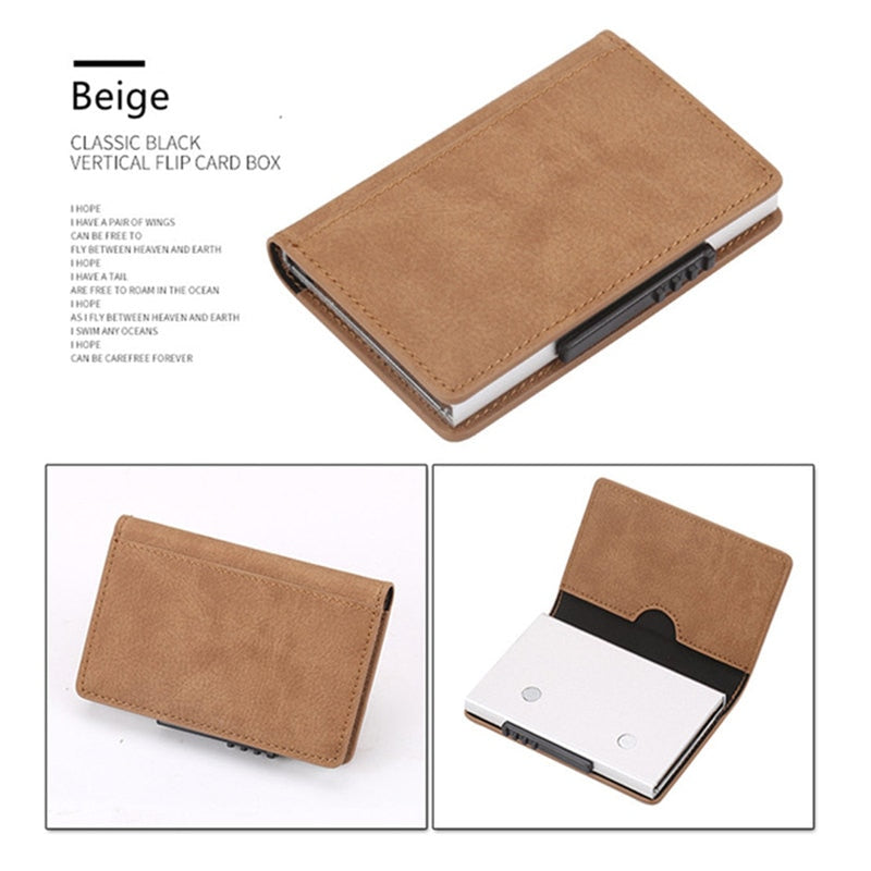 RFID Blocking Leather Card Holder Credit Card Wallet