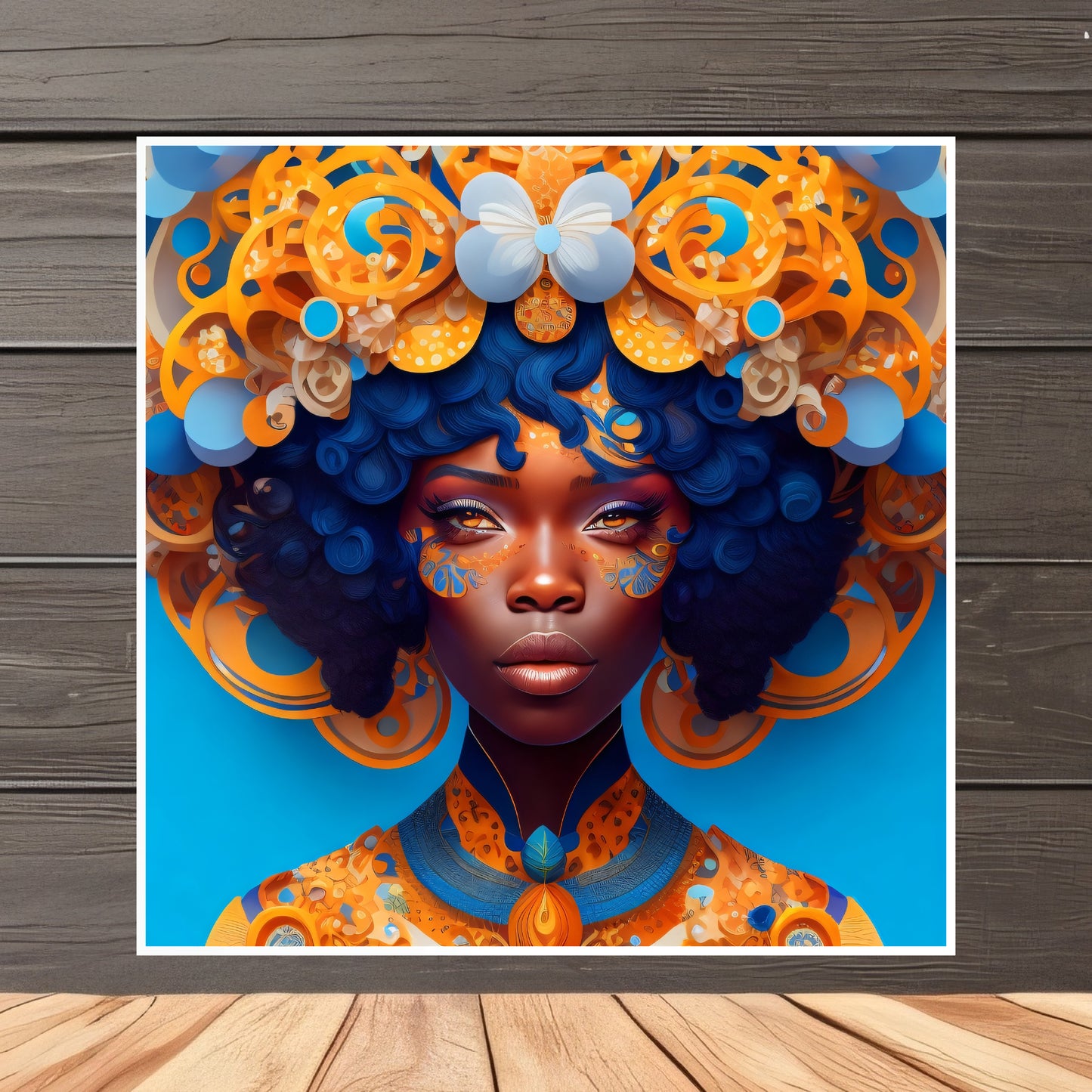 Ange d'Afrique Black Girl Portrait Art Design sur papier mat haut de gamme Utilisation personnelle ou professionnelle Décoration spéciale Grande résolution 18