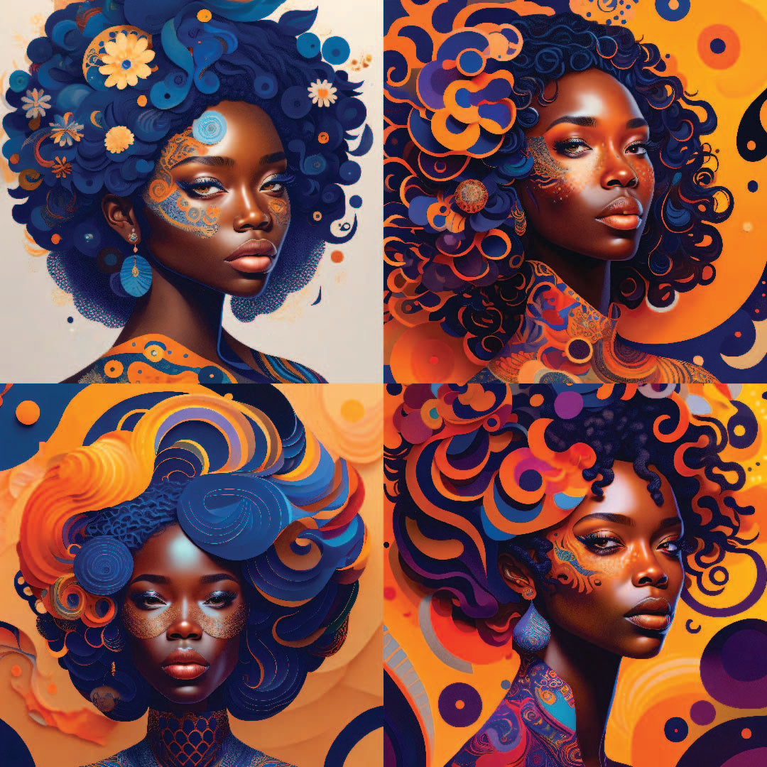 42 Pieces "Art of Beautiful Black Women" Special Art Design