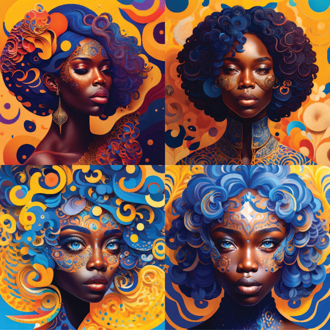 42 Pieces "Art of Beautiful Black Women" Special Art Design
