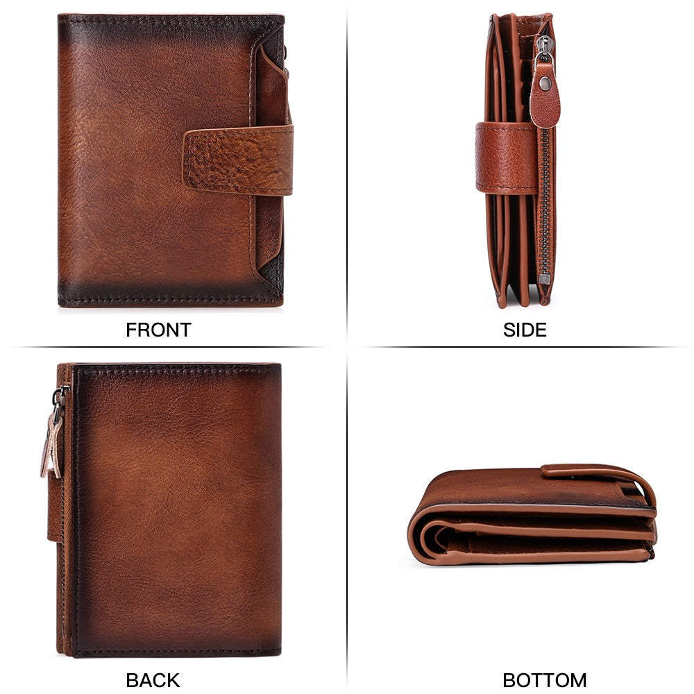 Genuine Leather Short Korean Style Wallet