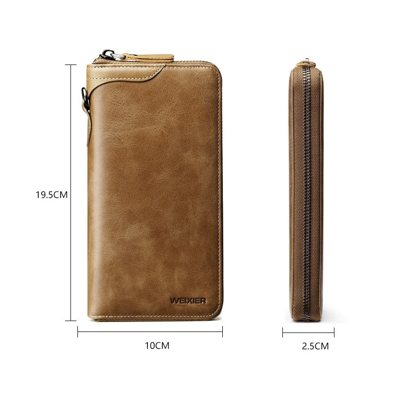 Vintage Fashion Long Style Split Soft Leather Wallet