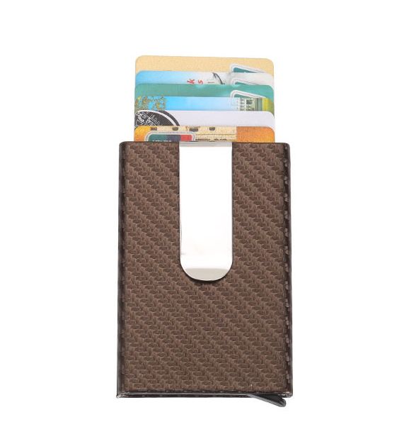 RFID Buisness Card Holder Carbon Fiber Wallet Automatic Case