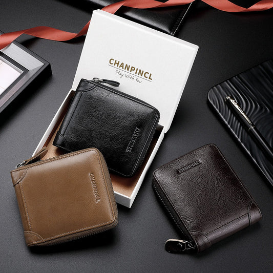 Leather Zero Horizontal Multi-Function Zipper Wallet