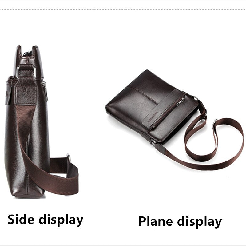 WEIXIER Brand Leather Youth Messenger Zipper Bag