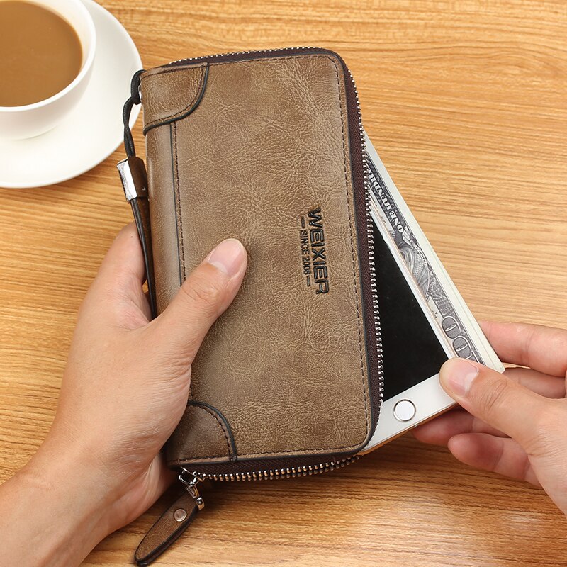 Leather Clutch Zipper Large Capacity High Quality Wallet