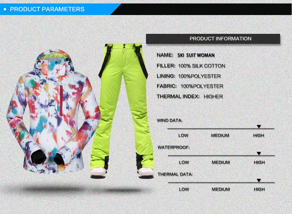 Women Winter Ski Suit