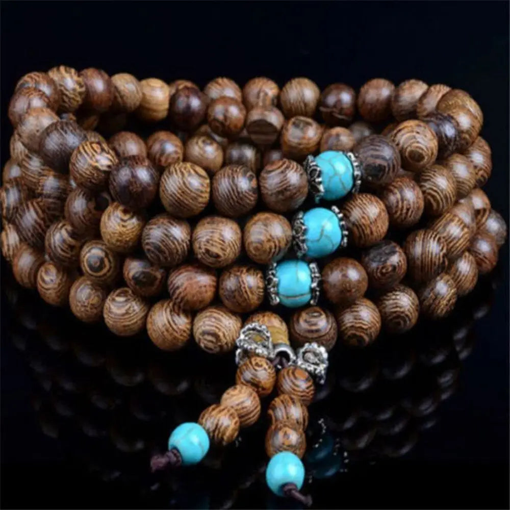 Offre spéciale multicouche perles de bois Lotus tibétain bouddhiste Mala bouddha charme chapelet Bracelet Yoga en bois pour femmes hommes bijoux