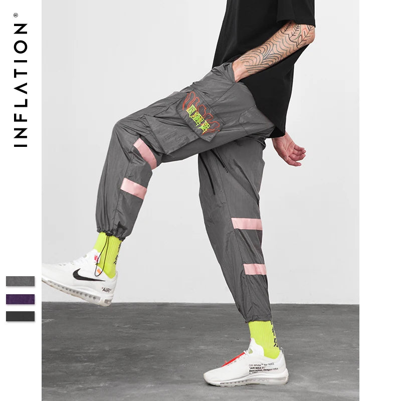 Windbreaker Pants Night Sporting Fluorescent Loose Fit Trousers