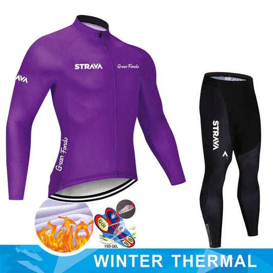 Winter Thermal Fleece Set Cycling Clothes