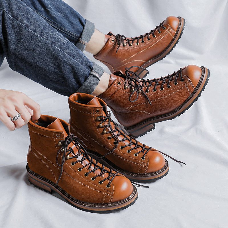 Men's High Top British Style Boots