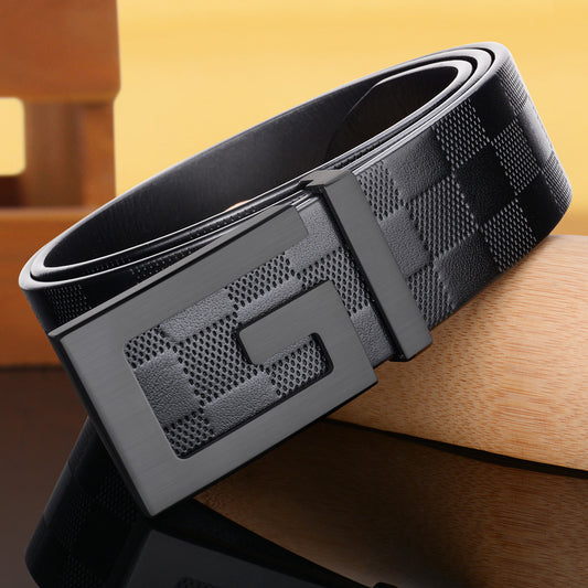 Leather Fashionable Copper Buckle Belt