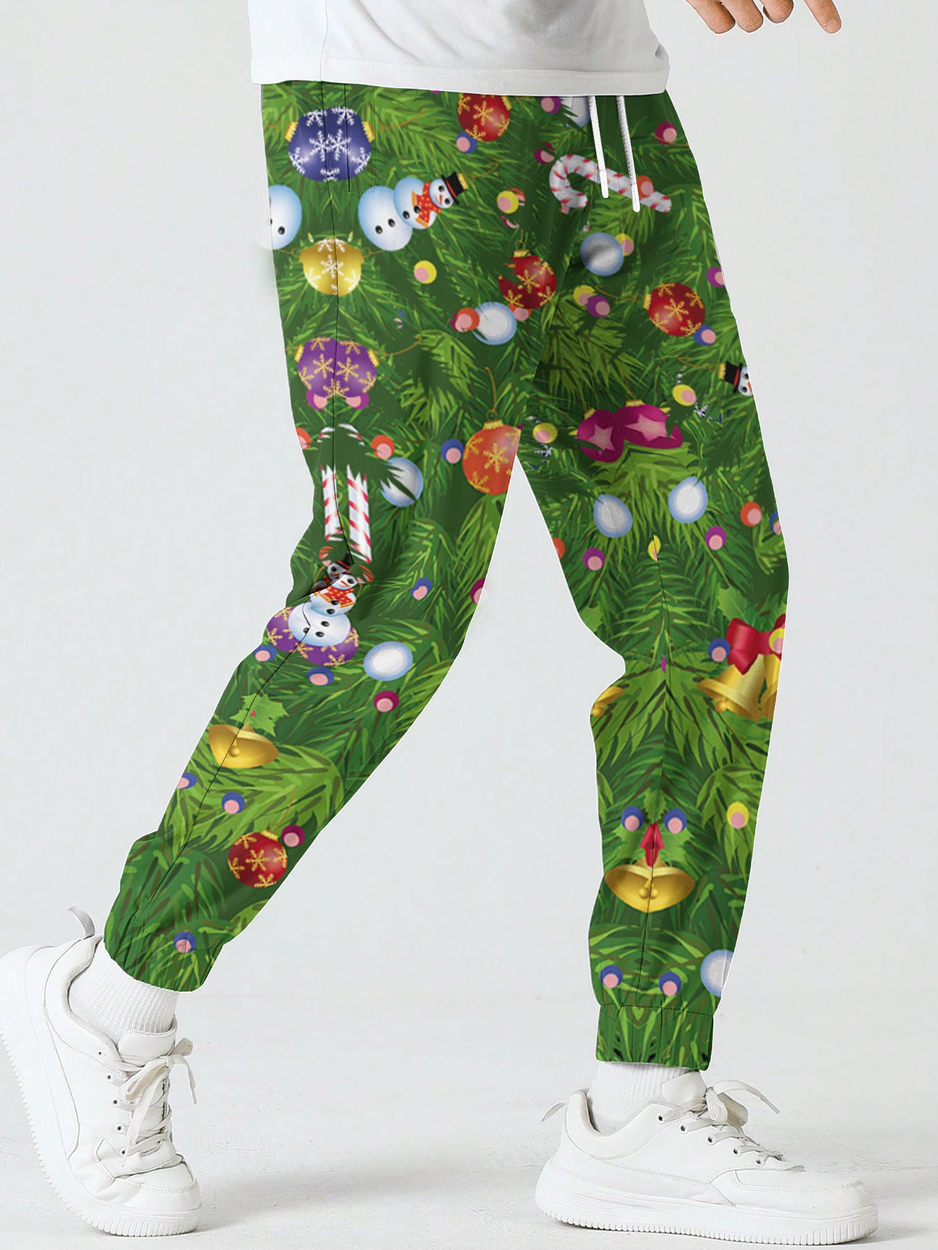 Christmas Snowman Pattern Printed Sweatpants