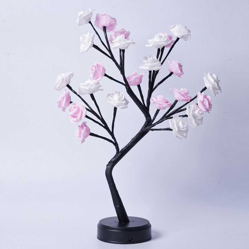 Valentines Table Lamp Flower Tree Rose Fairy Desk Night Lights USB Operated Decoration