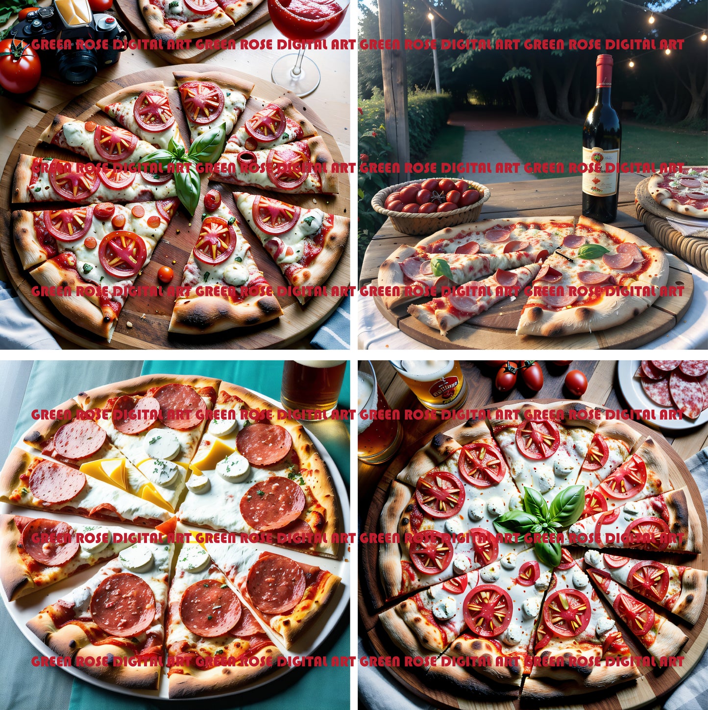 50 Pieces "Neapolitan Pizza" Restaurant Food Truck Special Graphic Art Design
