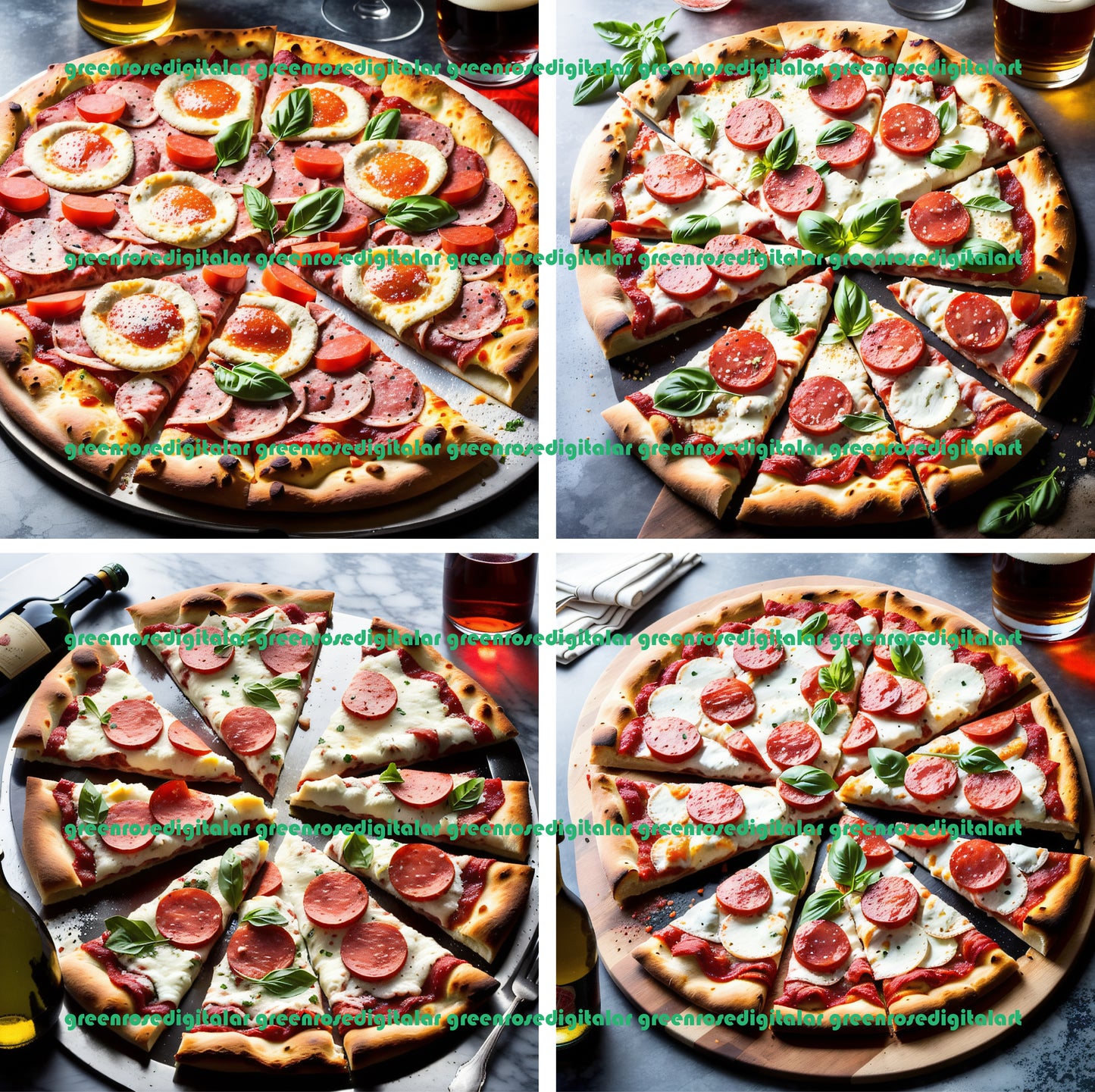 50 Pieces "Neapolitan Pizza" Restaurant Food Truck Special Graphic Art Design